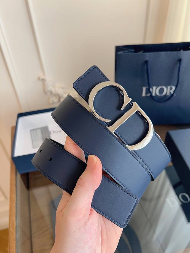 Dior upgraded version, French original leather, blue and black full leather, qua