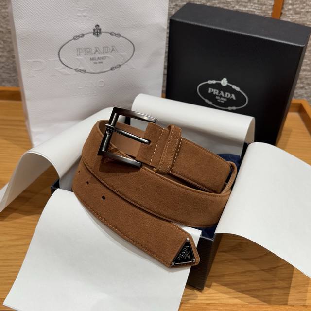 Prada Suede Belt (Ddd) This Prada suede cowhide belt is simple yet sophisticated
