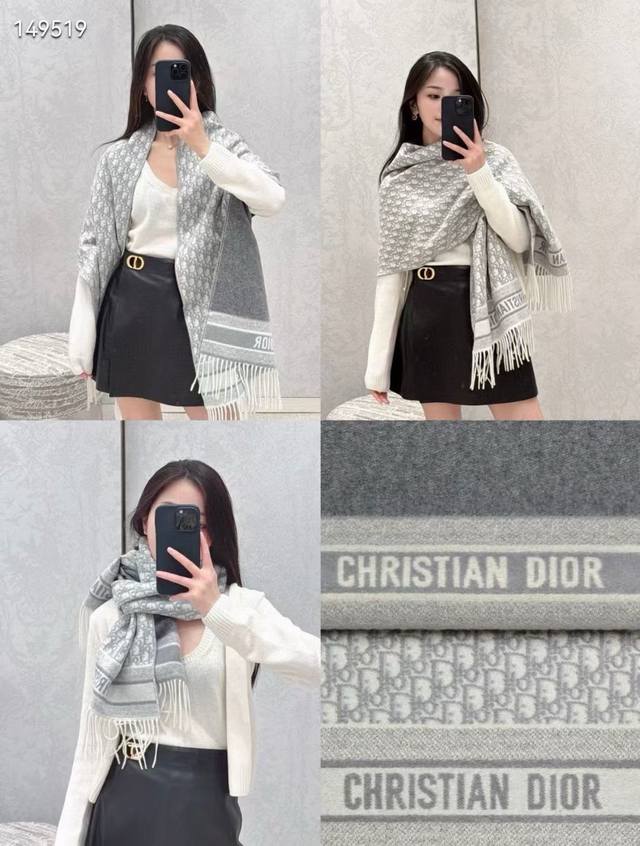 High-quality Dior Oblique print scarf (chip version)