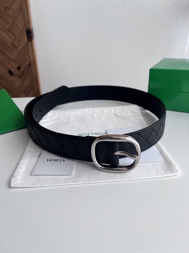 Bv 2025 Newest Men's Braided Belt, Handmade Intreccio Large Check Braided Double