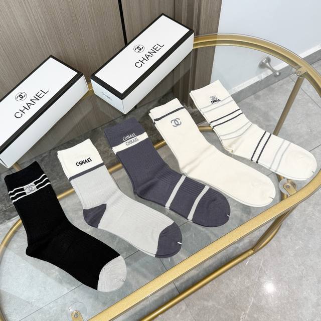 A box of five high-quality Chanel socks