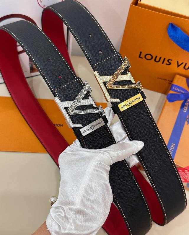 Belt: Louis Vuitton Top Replica - Belt: 100% imported original top-grain cowhide