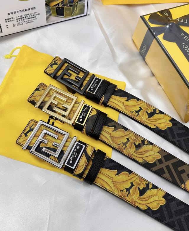 Belt: Fendi. Top-tier original replica. belt: 100% top-grain cowhide, guaranteed