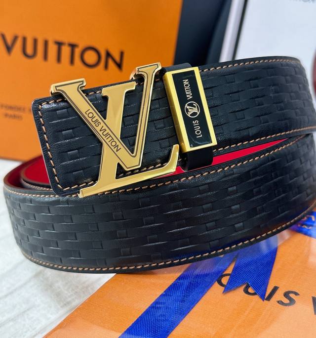 Belt: Louis Vuitton Top Replica - Belt: 100% imported top-grain cowhide, genuine