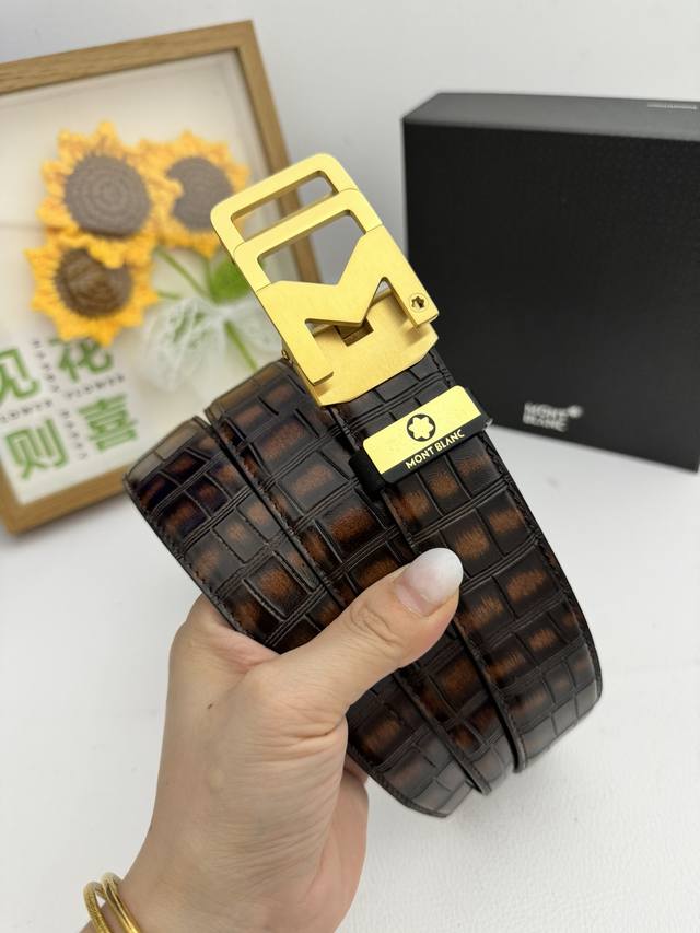 Product Name: Montblanc Automatic Belt (Ddd) Material: 100% Genuine Top-Grain Le