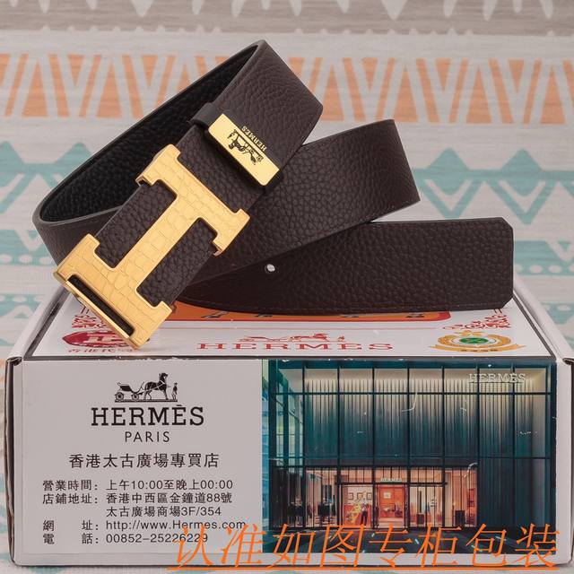 Men's Belt: Hermes Original Cowhide Belt (Ddd) Men's Leather Belt: 100% Top Laye