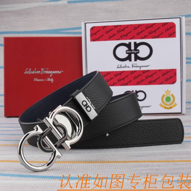 Belt: Ferragamo Original Cowhide Belt (Ddd) Men's Belt: 100% top-grain cowhide l