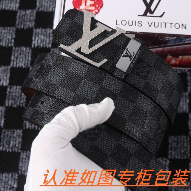 Men's Belt: Louis Vuitton Original Men's Belt: 100% top-grain cowhide, guarantee