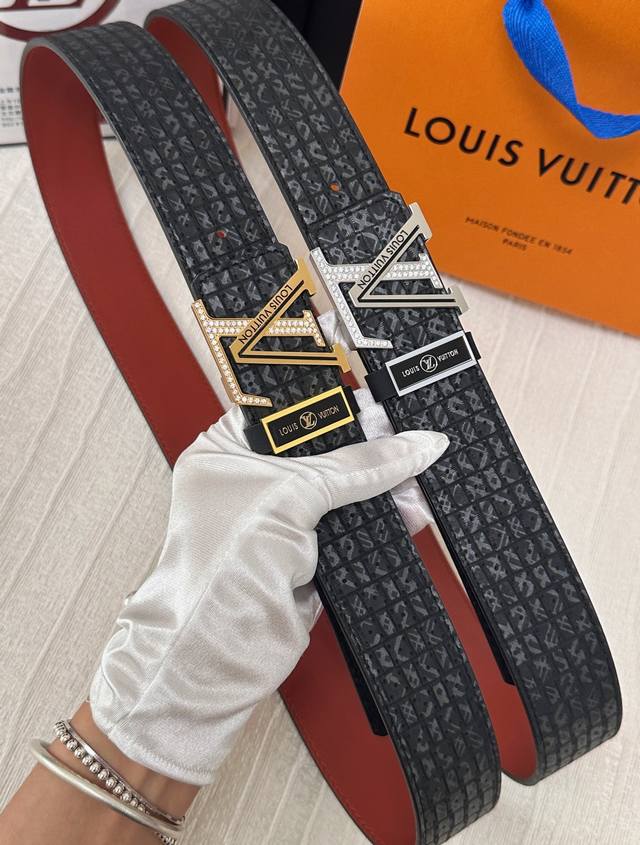 Belt: Louis Vuitton Top Replica - Belt: 100% imported original top-grain cowhide