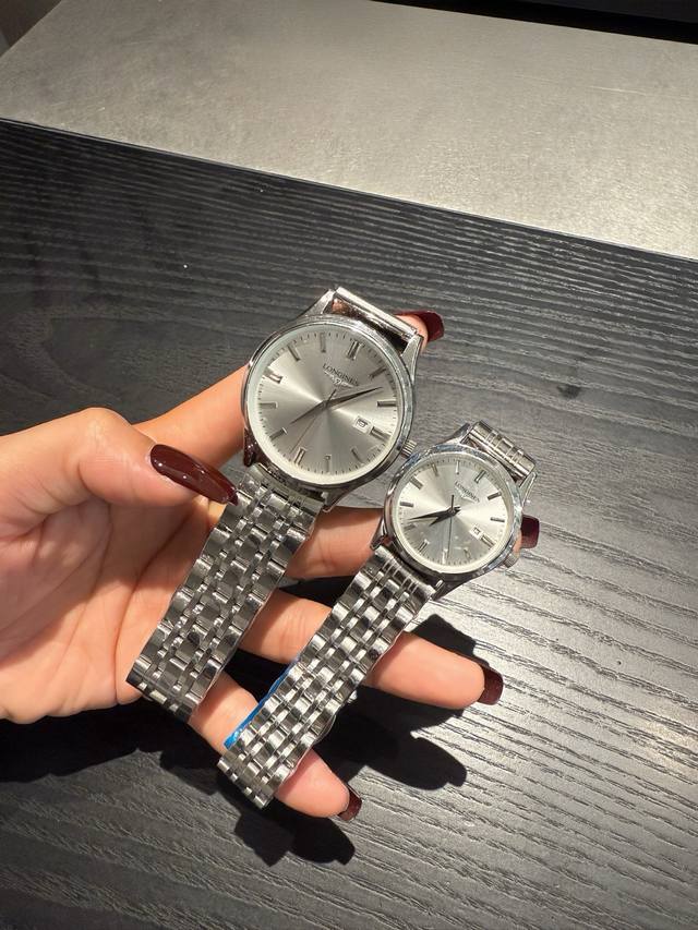 新款浪琴-Longines 精品情侣腕表 经典三针设计 尊贵大气 绅士风范 卓越品质 热卖全城 采用进口石英机芯 顶级316精钢表壳 进口小牛皮表带 矿物质超强