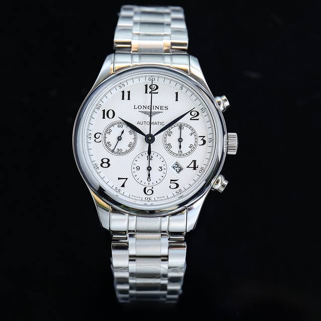 皮带 金 全新推出浪琴L2.759.4六针多功能机械 时、分、秒、9时位置设小秒针与24小时显示、月份.日期中心秒针顺时针转动、6时位置设12小时累计计时盘 机