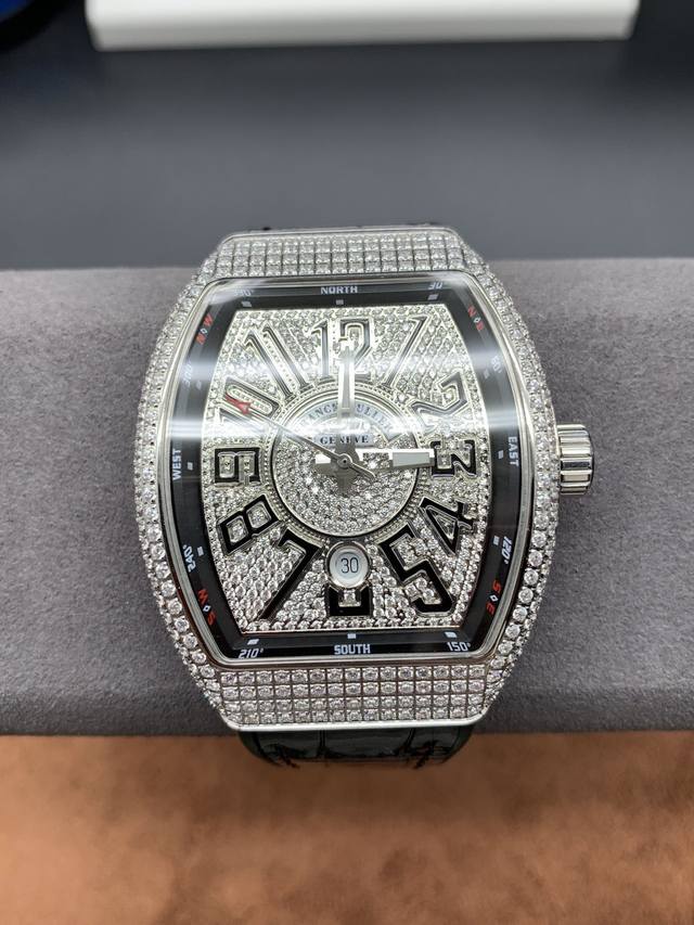 完美细节 Abf 最高品质 新款到货 Franck Muller 法兰克穆勒 Fm Vanguard Yachting V45遊艇系列 44X54 Mm1.表壳