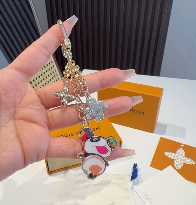 Lv Takashi Murakami Panda Keychain Bag Charm LV X Tm Lv Iconic Superflat Keychai