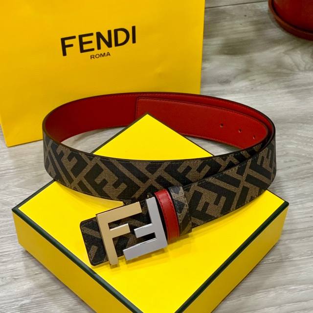 Comes with full packaging gift box Fendi boutique style, 4.0cm wide, double-rin