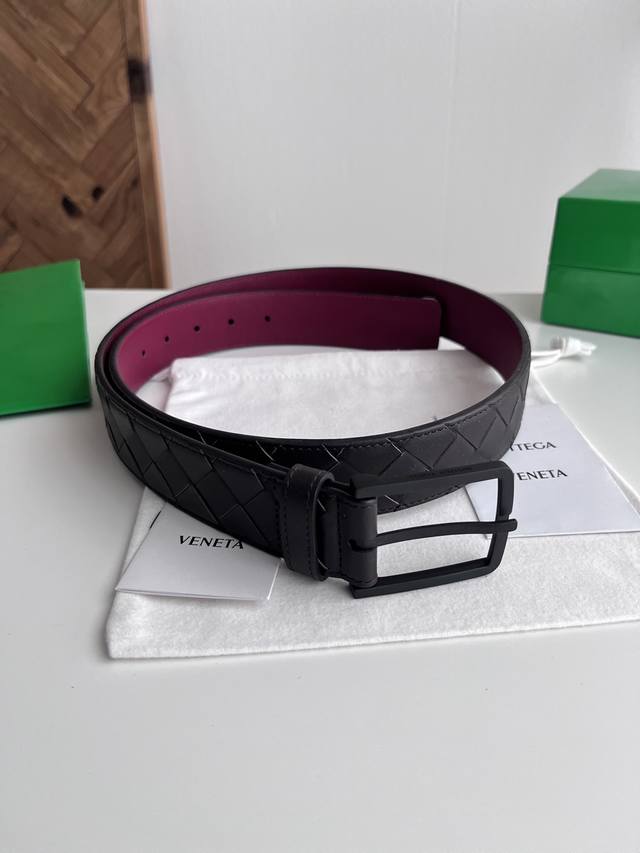 Bv 2025 Newest Men's Braided Belt, Handmade Intreccio Large Check Braided Double