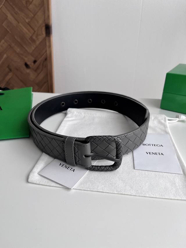 Bv 2025 Newest Men's Braided Belt, Handmade Intreccio Small Check Braided Double