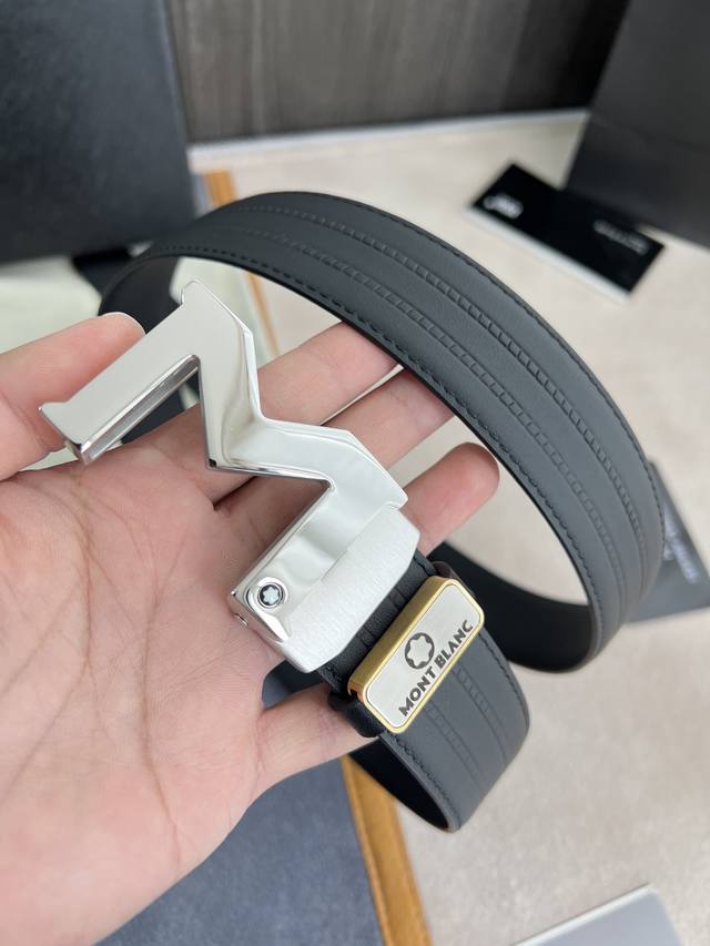 Product Name: Montblanc Automatic Leather Belt Model: Automatic belt, new pure