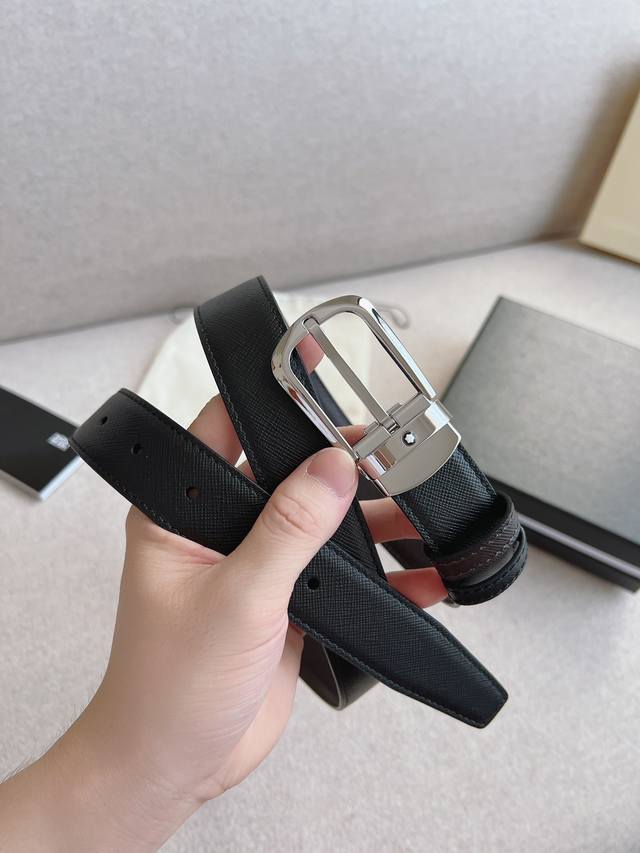 Wanbaojia - Original Order# Business Genuine Leather Automatic Buckle Belt Simpl