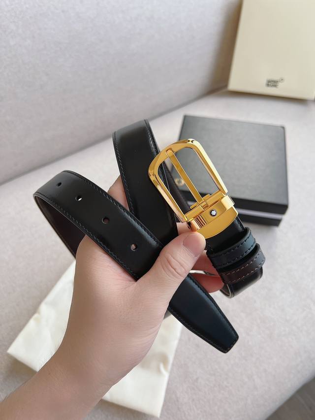 Wanbaojia - Original# Business Genuine Leather Automatic Buckle Belt Simple Desi