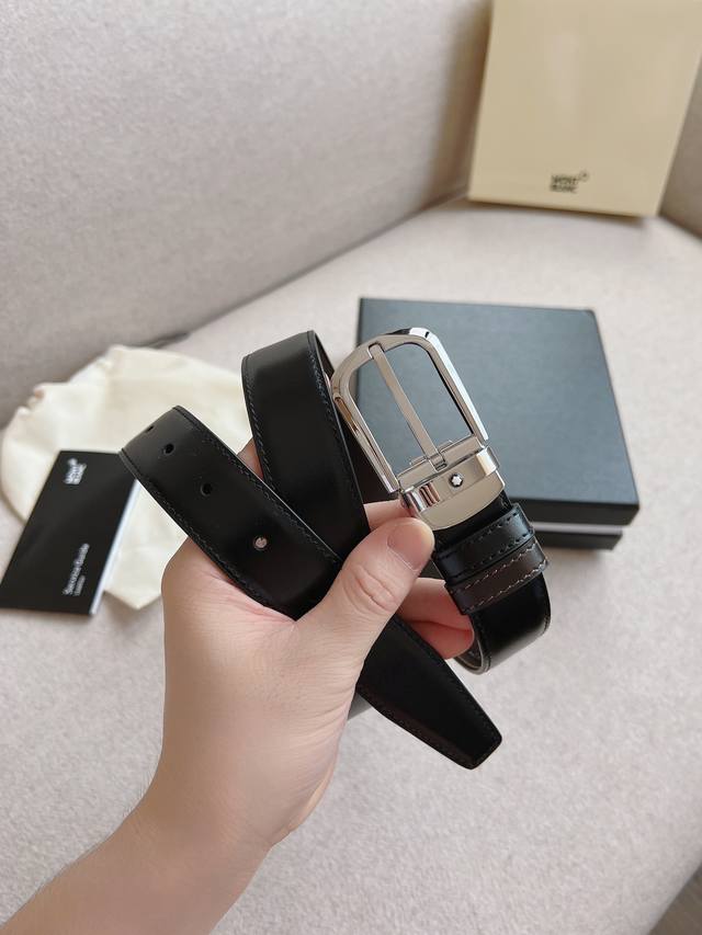 Wanbaojia - Original# Business Genuine Leather Automatic Buckle Belt Simple Desi