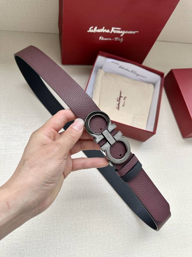 Ferragamo Size: 34mm Premium boutique buckle, vacuum electroplating, exquisite