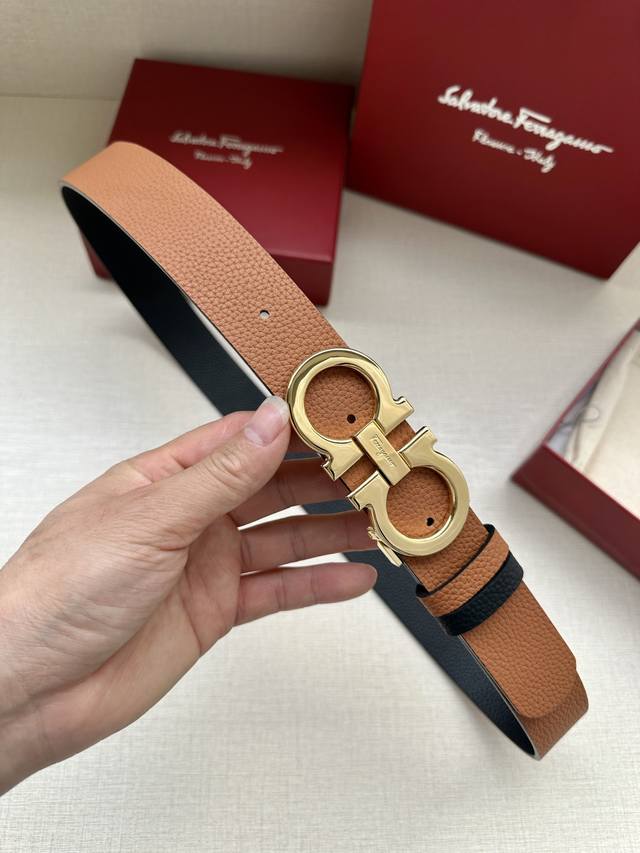 Ferragamo Size: 34mm Premium boutique buckle, vacuum electroplating, exquisite