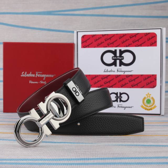 Belt: Ferragamo Original Cowhide Belt Men's Belt: 100% top-grain cowhide leathe