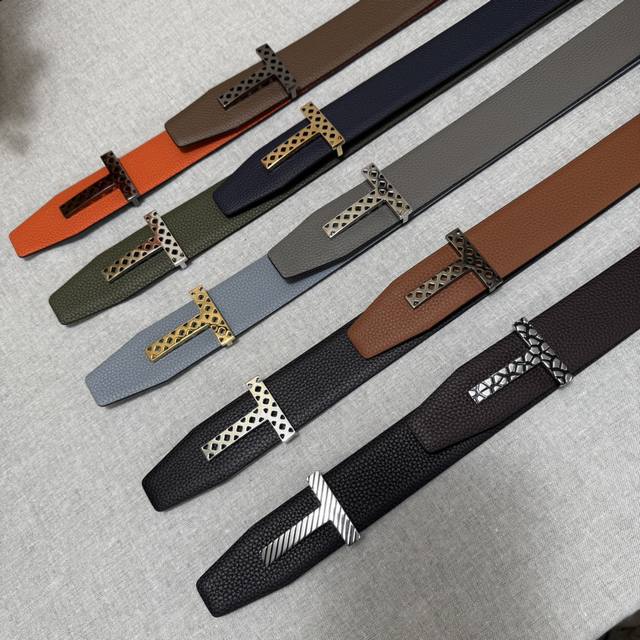 Tom Ford's latest trendy double-sided top-grain cowhide leather model, 3.8mm wi