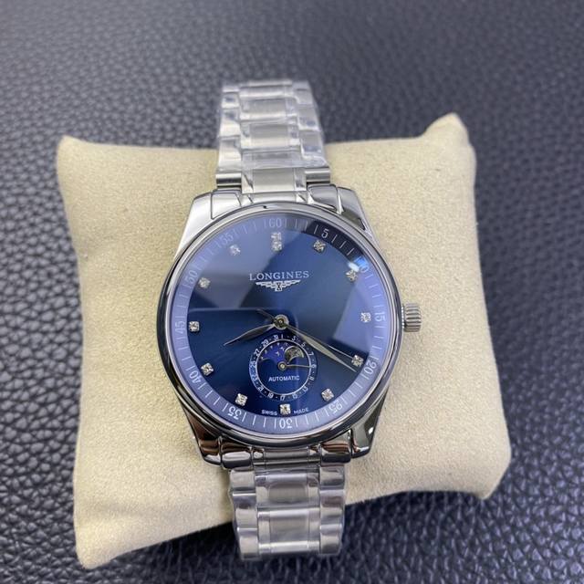 台湾厂 最新版本 浪琴名匠月相最强版本。实现功能同样。 可在把头快调月相，市面唯一和一致的最强版本 一表一卡，三码合一 表壳 316L精钢壳套完美无瑕，打磨工艺