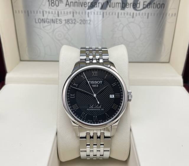 Tissot 天梭 力洛克系列 T006.407.11.053 ，自动机械男表，黑色盘面，新款80机芯，表径39.3Mm，腕周180Mm，二手单表，公价￥p71