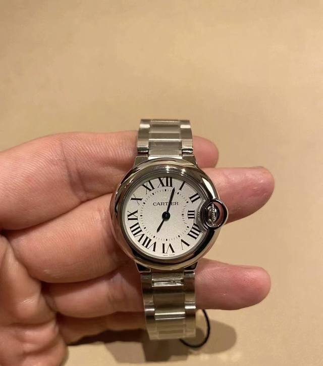 Cartier卡地亚 蓝气球系列 石英机芯 防水简约 女表 瑞表 28Mm 银色表盘 精钢表壳 精钢表带