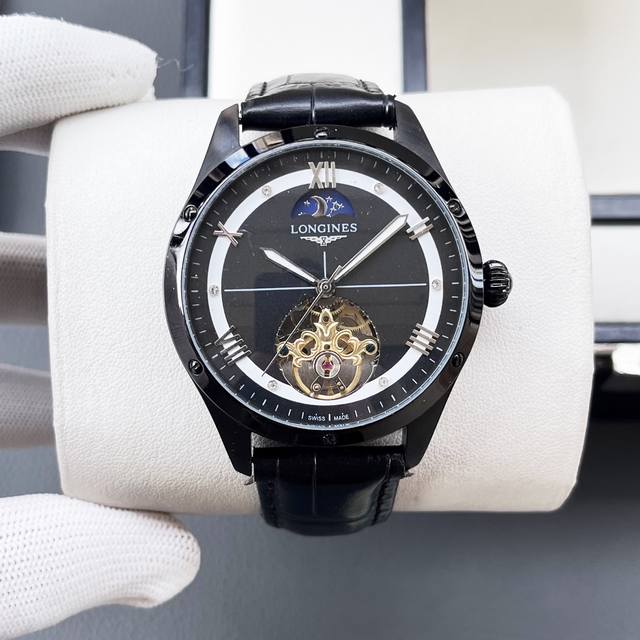 统一价格 浪琴-Longines火爆新品 搭载全自动机械机芯 316精钢表壳 简约镂空设计 简约时尚 优雅尊贵 矿物质强化玻璃镜面 真牛皮表带 商务休闲 精致型
