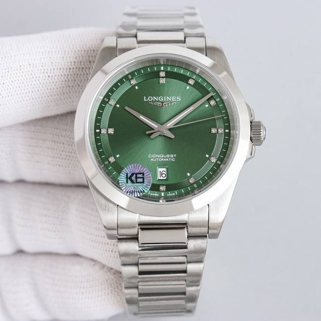 强力推荐优雅焕新浪琴男士手表｜2新品首推 浪琴康卡斯悦动系列 优雅银经典黑百搭绿深邃蓝 原版开模，对版41Mm尺寸316精钢材质，Cnc精工艺打造拉丝抛光处理过