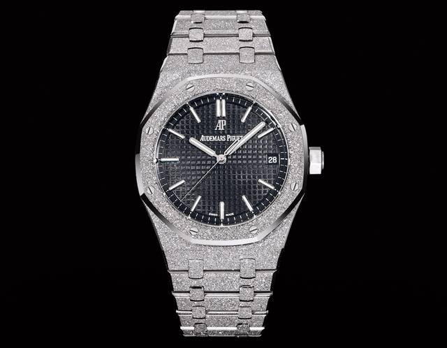 白 -金 Omf 出品，爱彼皇家橡树41Mm霜金定制版本 0，机芯4302版本，钢王贵族 持久动力数量不多，采用正品结构和装表方式，与正品一致，尺寸为41毫米！