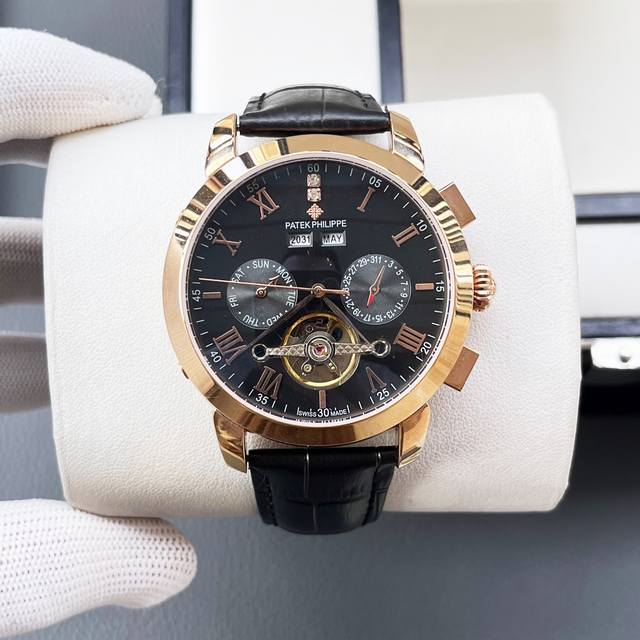 统一价格 百达翡丽-patek philippe精品男士腕表 尊贵大气 绅士风范 高端矿物质防刮镜面玻璃 耐磨316L精钢表壳 耐磨进口小牛皮表带 全自动进口机