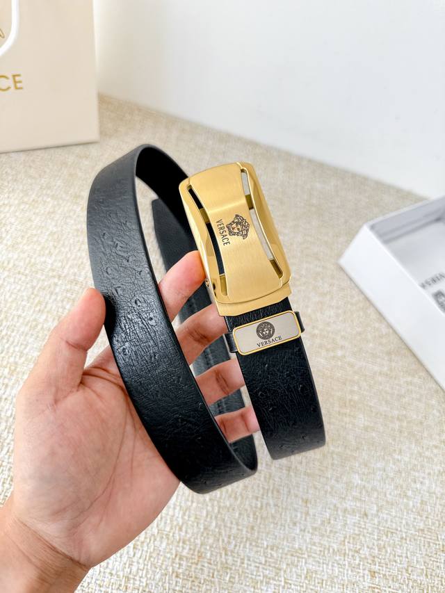 Product Name: Versace Automatic Belt Model: Automatic, classic steel head buckl