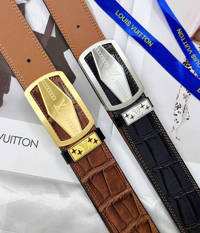 Belt: Louis Vuitton Top-Tier Original Replica. Belt: 100% Top-Grain Cowhide, Gu