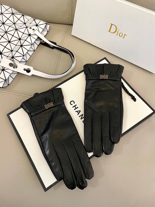 Dior Autumn/Winter Women's Gloves, imported lambskin leather, ultra-thin, soft,