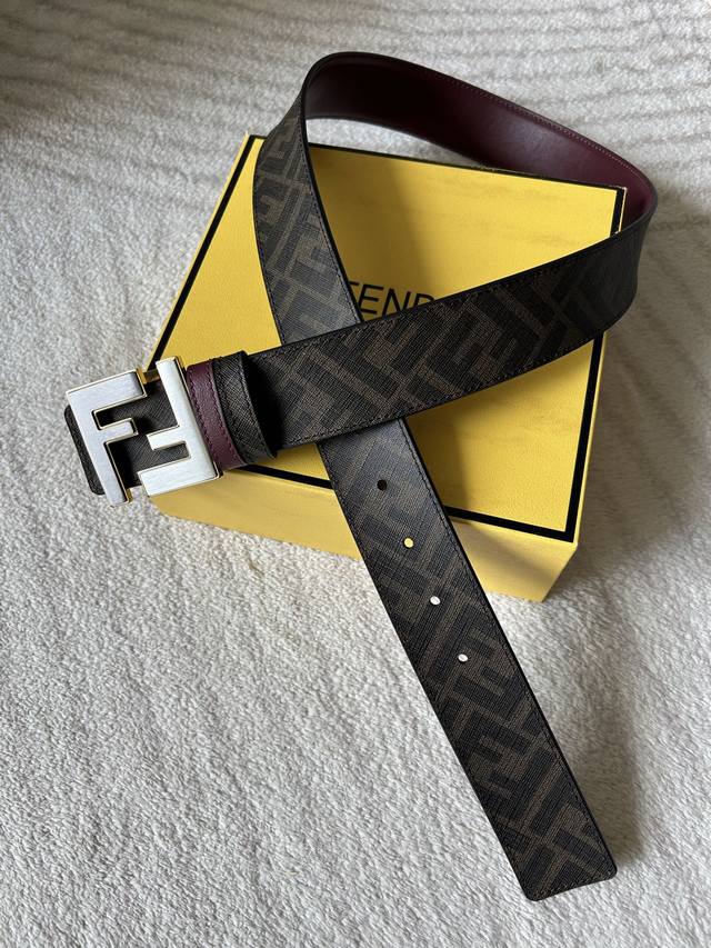 Fendi Men's Reversible Belt, 4.0cm Width, same style as in Fendi boutiques. The