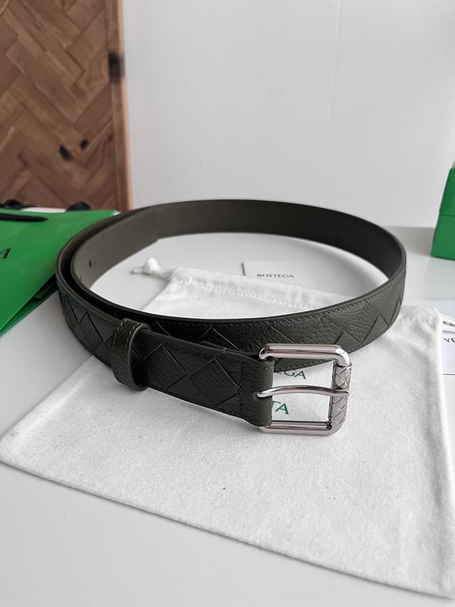 Bv 2026 Newest Men's Braided Belt, Handmade Intreccio Large Check Braid, Italian