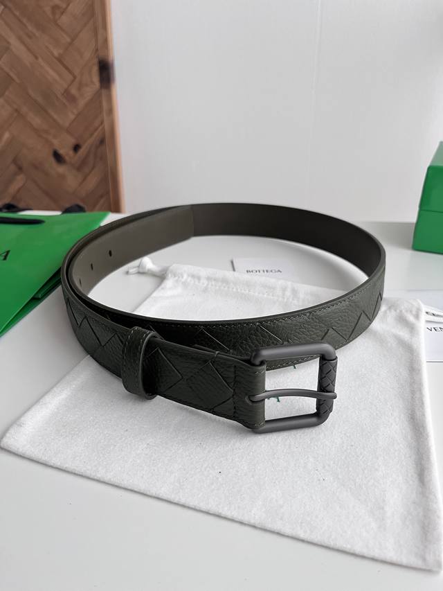 Bv 2026 Newest Men's Braided Belt, Handmade Intreccio Large Check Braid, Italian