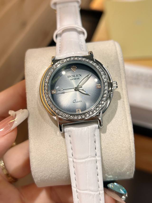 劳力士经典款简约时尚时装表精美名媛气质.带耐磨镜片.. 石英机芯