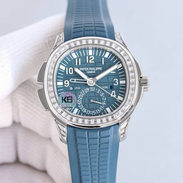 pp厂升级百达翡丽钻圈5164首家功能对版，一款集创新技术，实用功能独特设计于一身的运动顶级腕表。40.8的毫米直径，不锈钢材质，经过抛光和拉丝交替处理，层次感