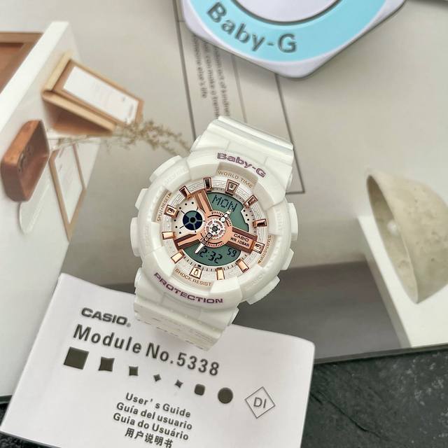 杨紫同款卡西欧 女表 Ba-110plbaby-G、尺寸42Mm 功能：Led照明 全自动日历 秒表计时 每日闹钟整点计时 世界时间48个城市 1224小时制