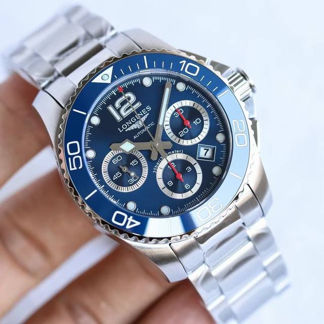 Sj出品 浪琴康 Longines 卡斯计时系列腕表，荣耀降临，最具性价比 Lm1 康卡斯 表壳 腕表尺41X12Mm。316L精钢壳套完美无瑕，打磨工艺高超，