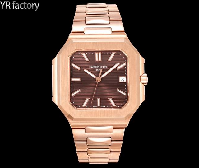 Yr Factory 百达翡丽Cubitus系列 5821小电视-新时代的优雅运动腕表标杆 45Mm尺寸，配备了9015改Cal.330Sc自动上链机芯，上下蓝