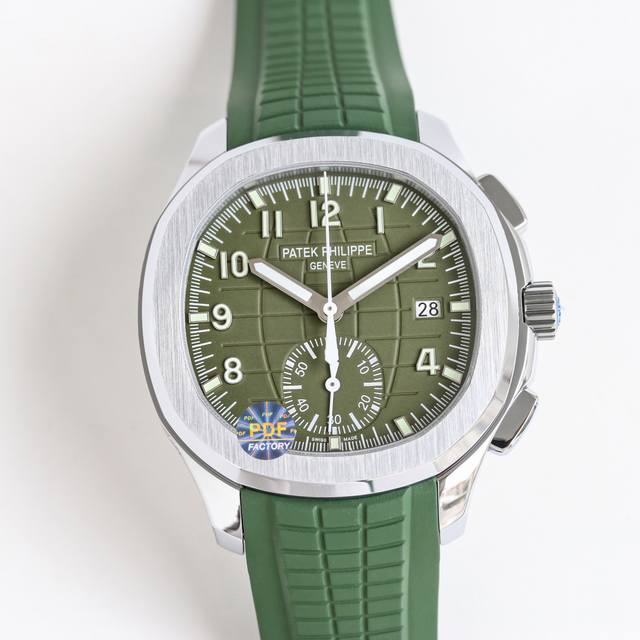 3190pp 百达翡丽 手雷系列 Aquanaut系列，手雷计时系列 腕表型号：5968A-001一体机芯 p毫米铂金表壳 计时指针、精确至四分之一秒的外缘轨道