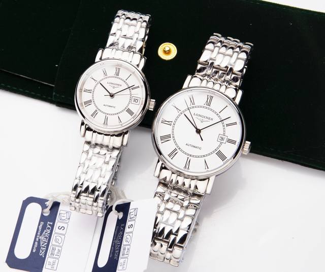 浪琴～亲民版瑰丽系列情侣对表 ，原装机芯，瑞士壳套做工，316精钢，原装扣 ，蓝宝石玻璃，三件套做工，男款直径39Mm，女款直径30Mm，做工较好 非普通国产机