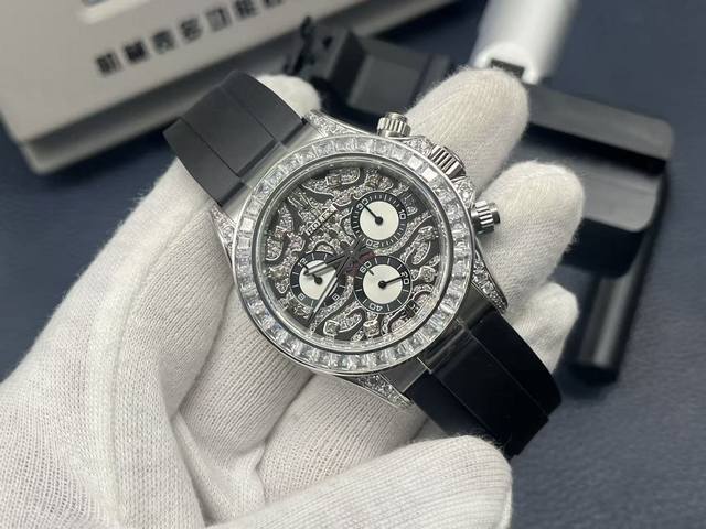 Vr Factory2025墙裂推荐 市场最高版本 V5升级版 劳力士Rolex迪通拿宇宙计型满钻彩虹迪腕表116500Ln系列 定制版特别款式，升级方面： 1