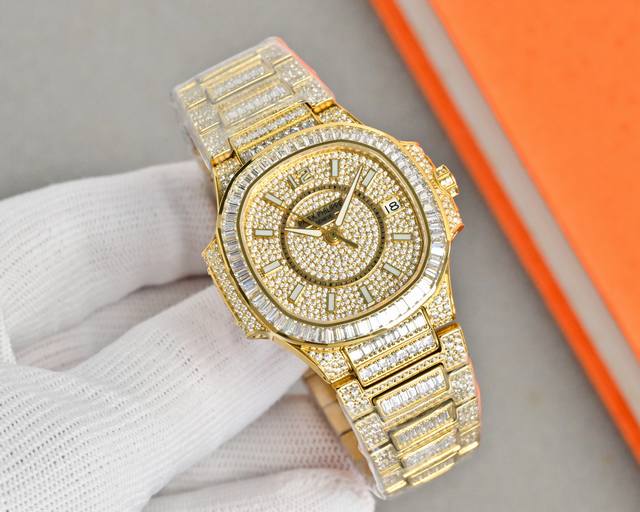 统一价： pdf Factory 满天星来袭！ 百达翡丽patek philippe Nautilus 5719系列顶配满钻腕表 尺寸：40Mmx8.7Mm 机